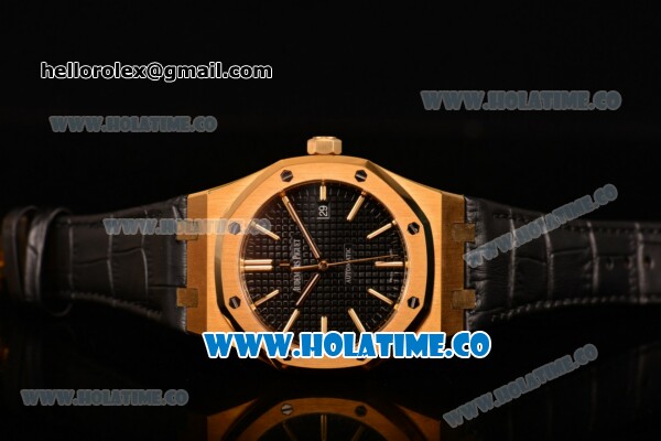 Audemars Piguet Royal Oak 39MM Miyota 9015 Automatic Yellow Gold Case with Black Dial and Stick Markers (BP) - Click Image to Close